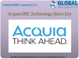 Acquia ERP  Technology Users List