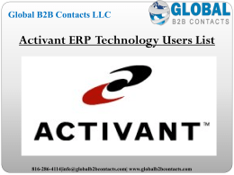 Activant ERP  Technology Users List
