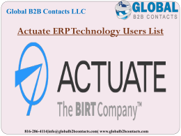 Actuate ERP Technology Users List