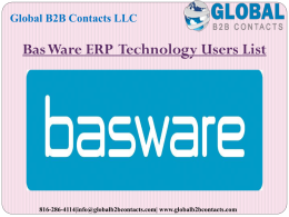 Bas Ware ERP  Technology Users List