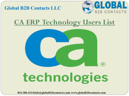 CA ERP  Technology Users List