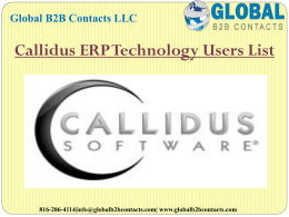 Callidus ERP Technology Users List