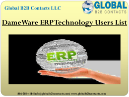 DameWare ERP Technology Users List