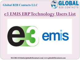 e3 EMIS ERP Technology Users List