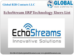EchoStream ERP Technology Users List