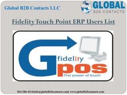 Fidelity Touch Point ERP Users List