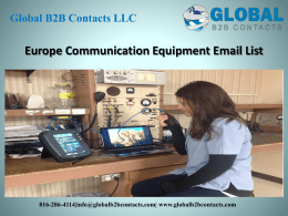 Europe Communication Equipment Email List