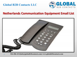 Netherlands Communication Equipment Email List