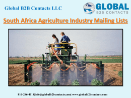 South Africa Agriculture Industry Mailing Lists
