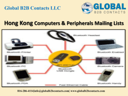 Hong Kong Computers & Peripherals Mailing Lists