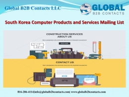 South Korea Computer Products and Services Mailing List