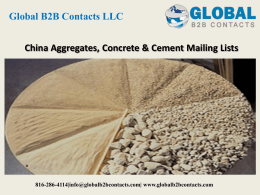 China Aggregates, Concrete & Cement Mailing Lists