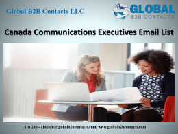 Canada Communications Executives Email List