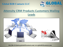 Attensity CRM Products Customers Mailing Leads