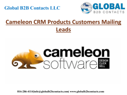 Cameleon CRM Products Customers Mailing Leads