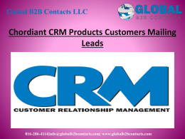 Chordiant CRM Products Customers Mailing Leads