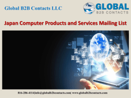 Japan Computer Products and Services Mailing List