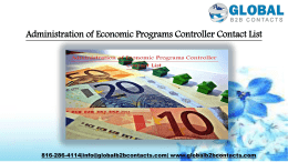 Administration of Economic Programs Controller Contact List