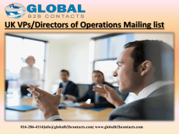 UK VPs,Directors of Operations Mailing list