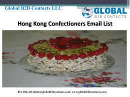 Hong Kong Confectioners Email List