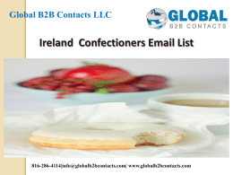 Ireland  Confectioners Email List