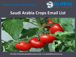 Saudi Arabia Crops Email List