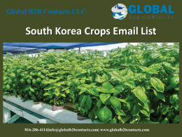 South Korea Crops Email List