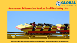 Amusement & Recreation Services Email Marketing Lists