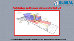 Architecture and Science Managers Contact List