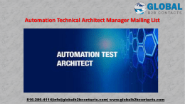 Automation Technical Architect Manager Mailing List