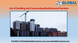 List of Building and ConstructionArchitectural Services