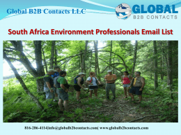 South Africa Environment Professionals Email List
