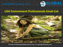 USA Environment Professionals Email List