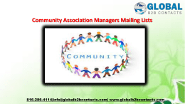 Community Association Managers Mailing Lists