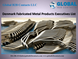 Denmark Fabricated Metal Products Executives List