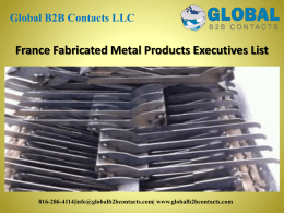 France Fabricated Metal Products Executives List