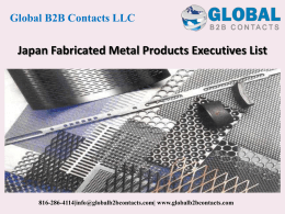 Japan Fabricated Metal Products Executives List