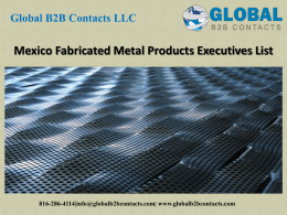 Mexico Fabricated Metal Products Executives List