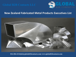 New Zealand Fabricated Metal Products Executives List