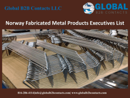 Norway Fabricated Metal Products Executives List