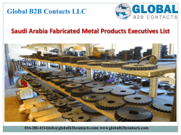 Saudi Arabia Fabricated Metal Products Executives List