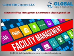 Canada Facilities Management & Commercial Cleaning Email List