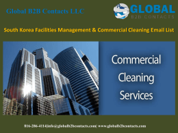 South Korea Facilities Management & Commercial Cleaning Email List