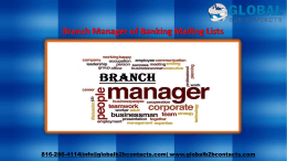Branch Manager of Banking Mailing Lists