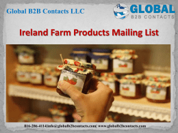 Ireland Farm Products Mailing List