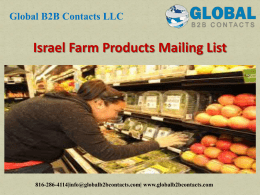Israel Farm Products Mailing List