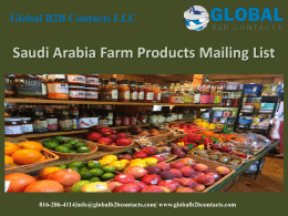 Saudi Arabia Farm Products Mailing List