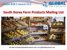 South Korea Farm Products Mailing List