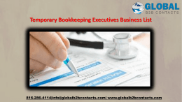 Temporary Bookkeeping Executives Business List