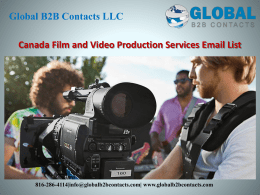 Canada Film and Video Production Services Email List